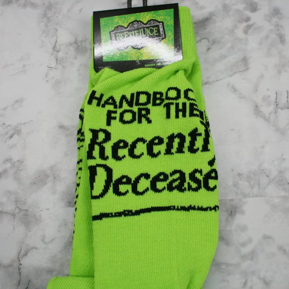 BEETLEJUICE Socks Halloween Spooky Creepy Crew Unisex October Lime One Size